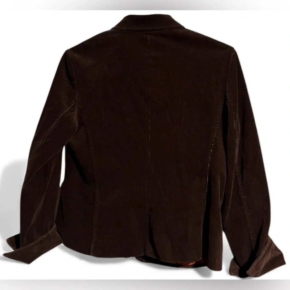 Talbots Brown Corduroy Button Front Jacket Size 14 | Classic Fall Layer - Picture 5 of 6